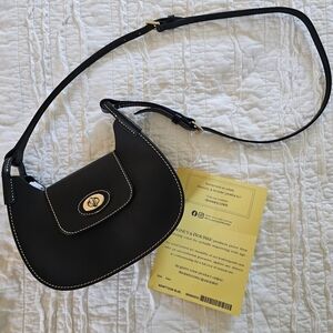 NWOT Dooney & Bourke Sweety Leather Crossbody Hobo Bag Purse Black